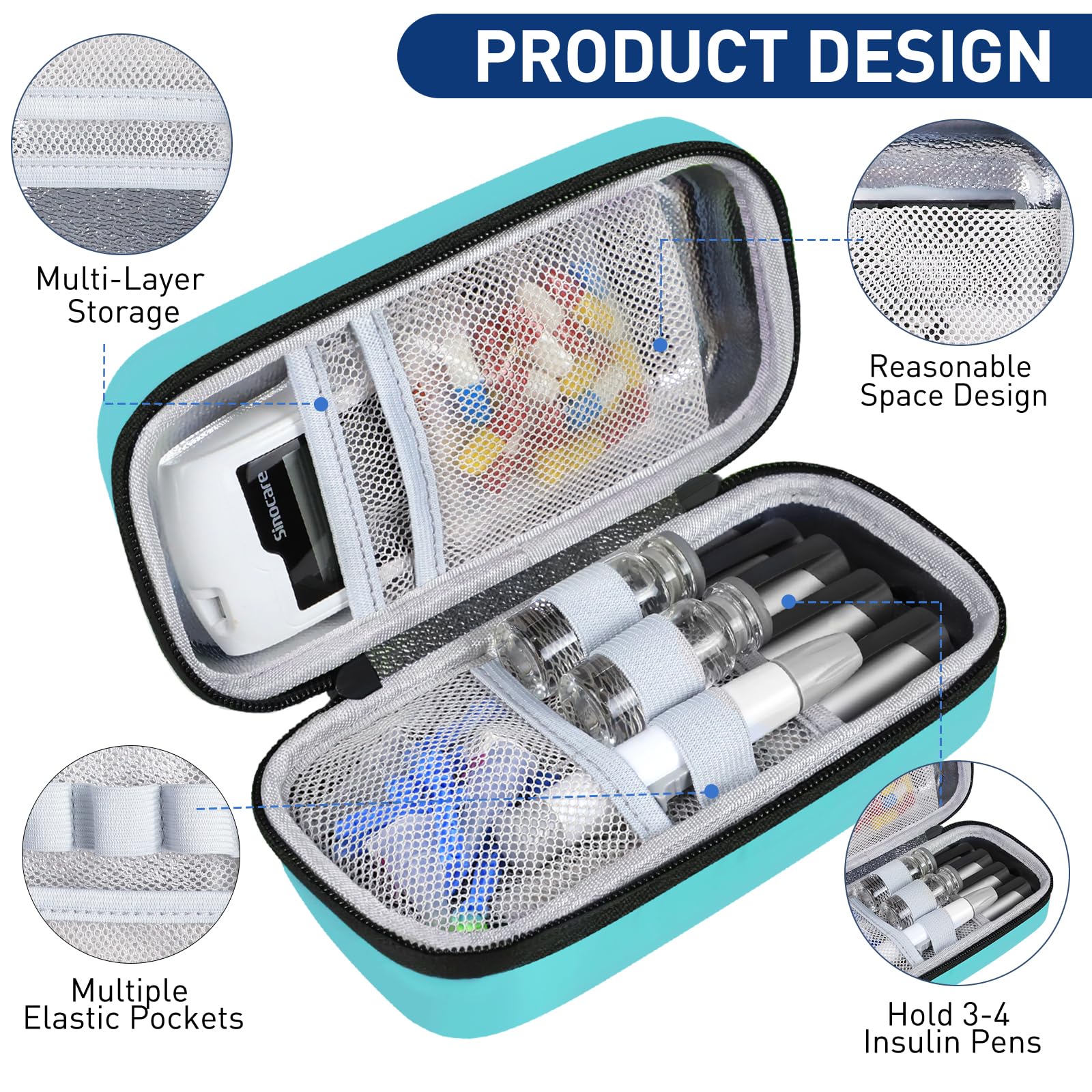 Medineed estuche en mano durante viaje para transporte seguro