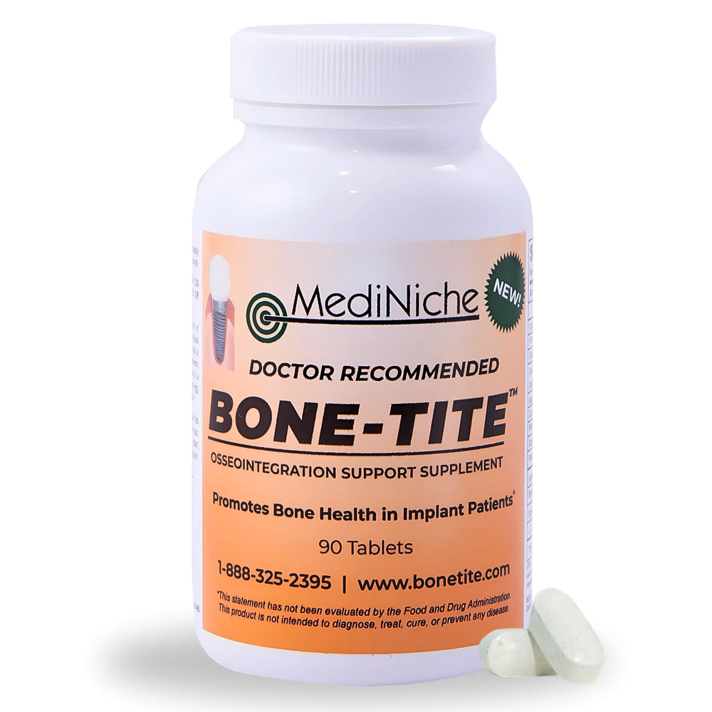 MediNiche Bone-Tite frontal mostrando paquete y beneficios visibles
