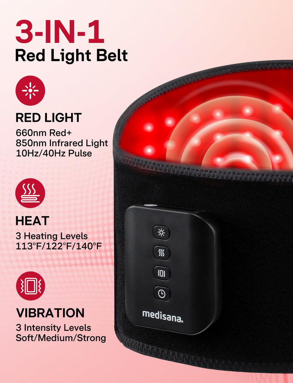 Medisana primer plano de LEDs para cobertura uniforme y eficacia