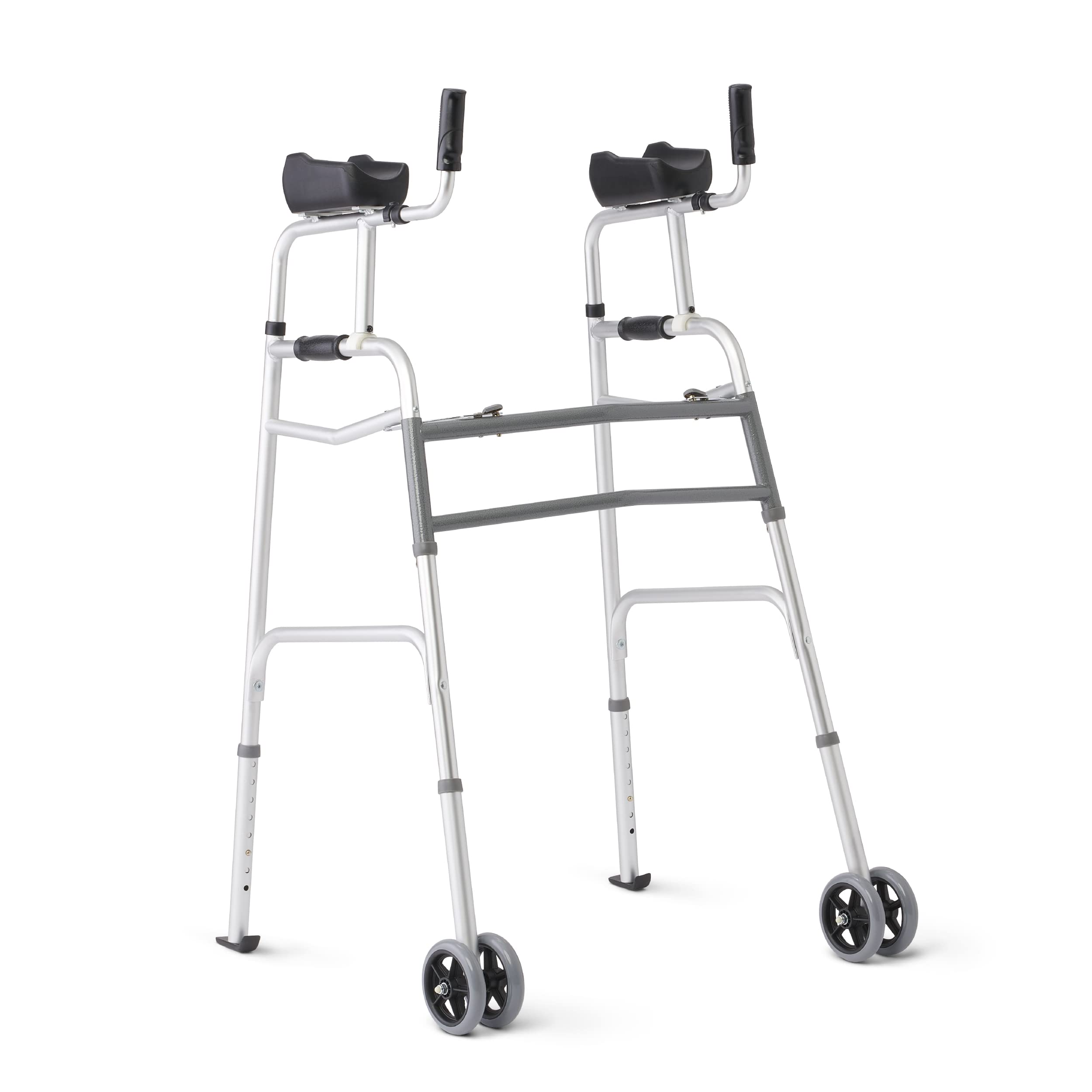 Medline andador frontal mostrando estabilidad y diseño ergonómico