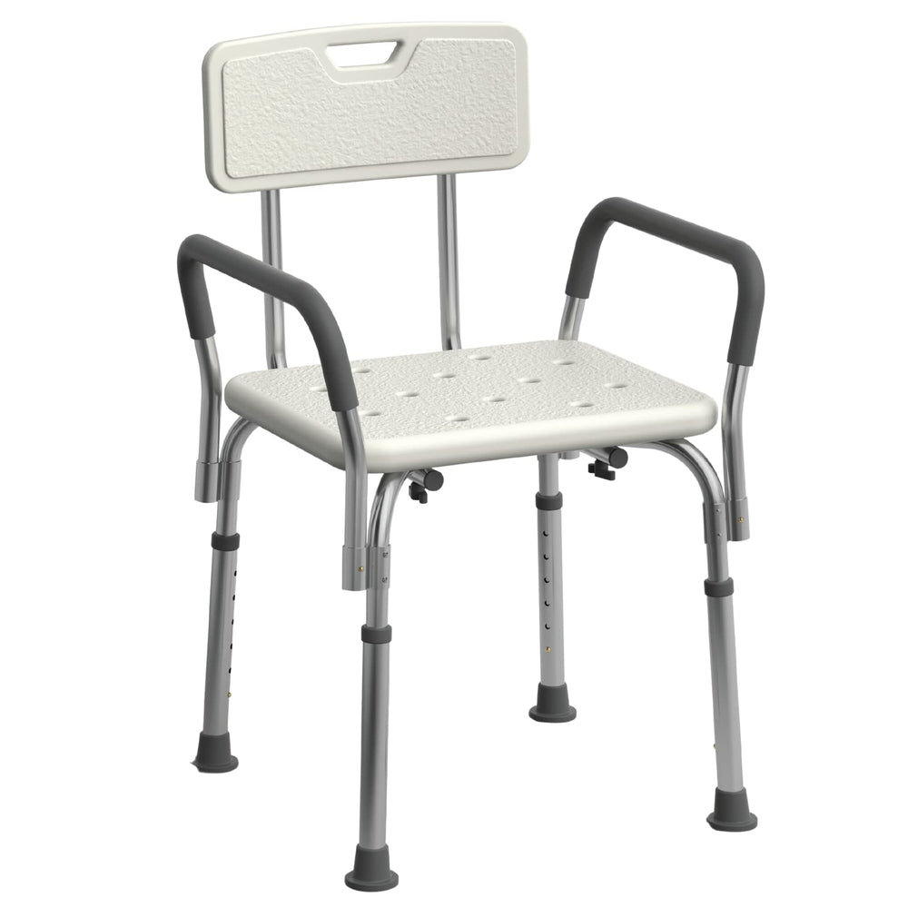 Medline vista frontal del asiento de ducha, soporte cómodo