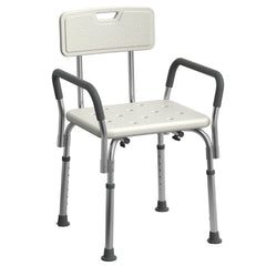 Medline vista frontal del asiento de ducha, soporte cómodo