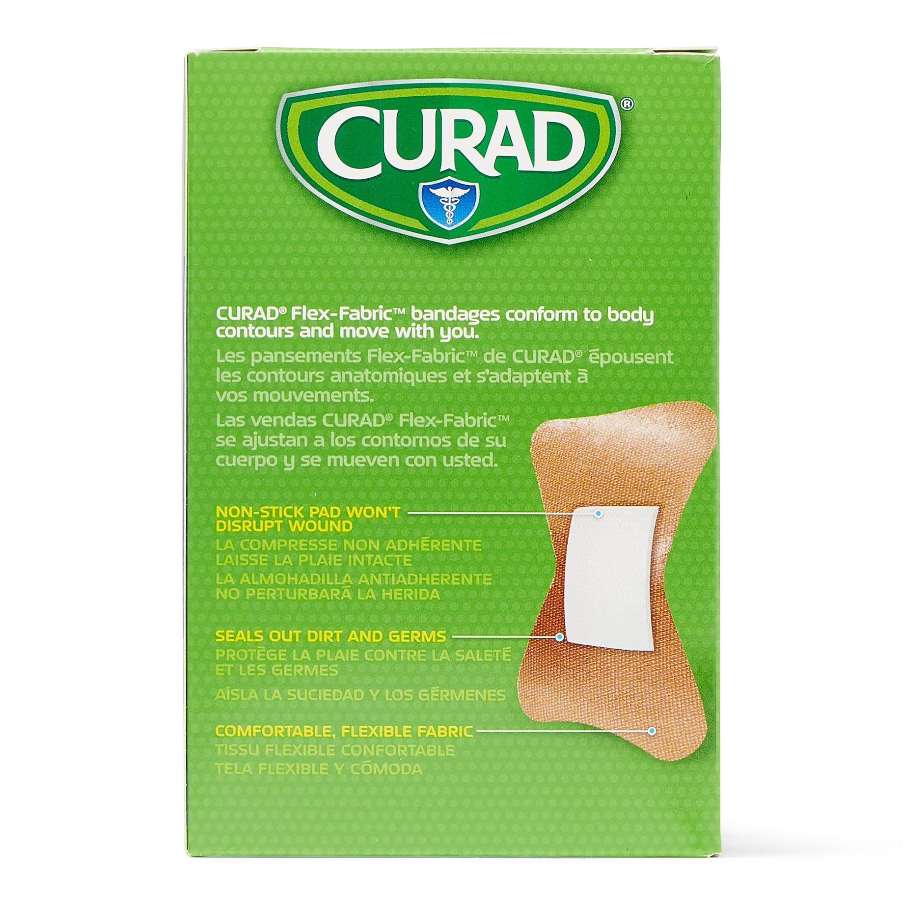 Medline CURAD primer plano de la textura Flex-Fabric, tela transpirable y elástica