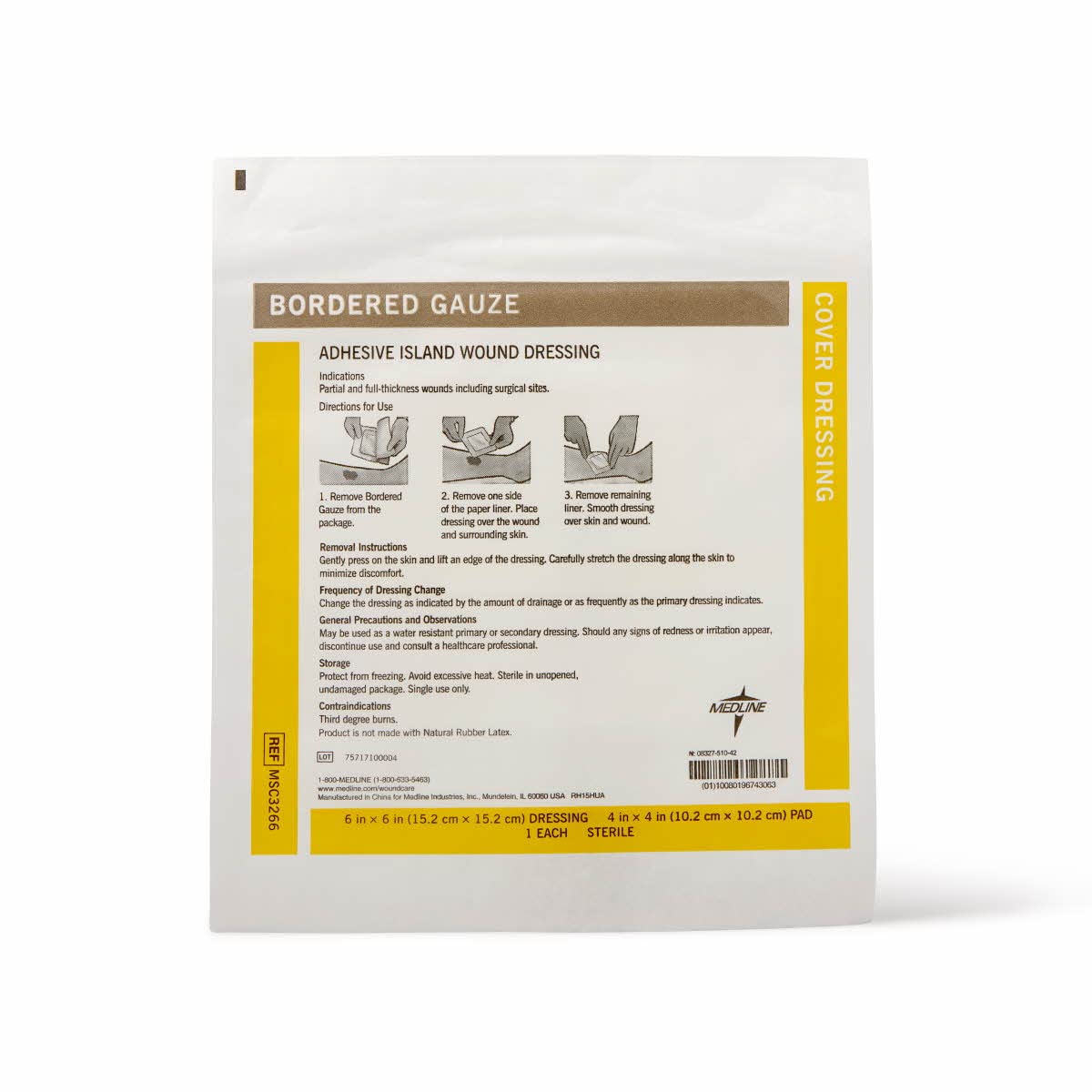 Medline detalle de almohadilla absorbente, bienestar y control de exudado