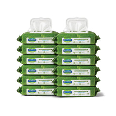 Medline FitRight toallita desplegada 8x12 pulg demostrando tamaño generoso