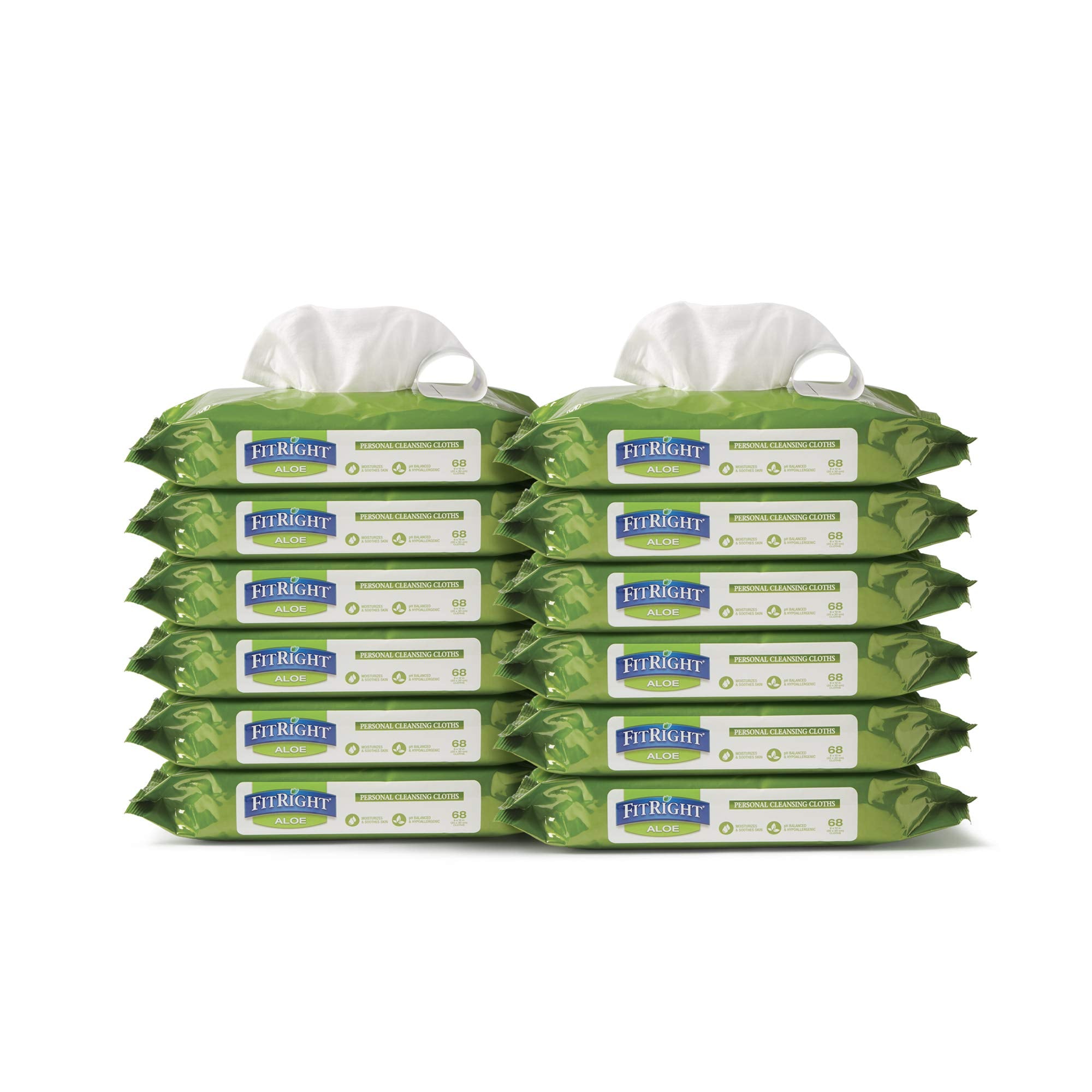 Medline FitRight tapa abierta mostrando dispensación rápida y conservación de humedad