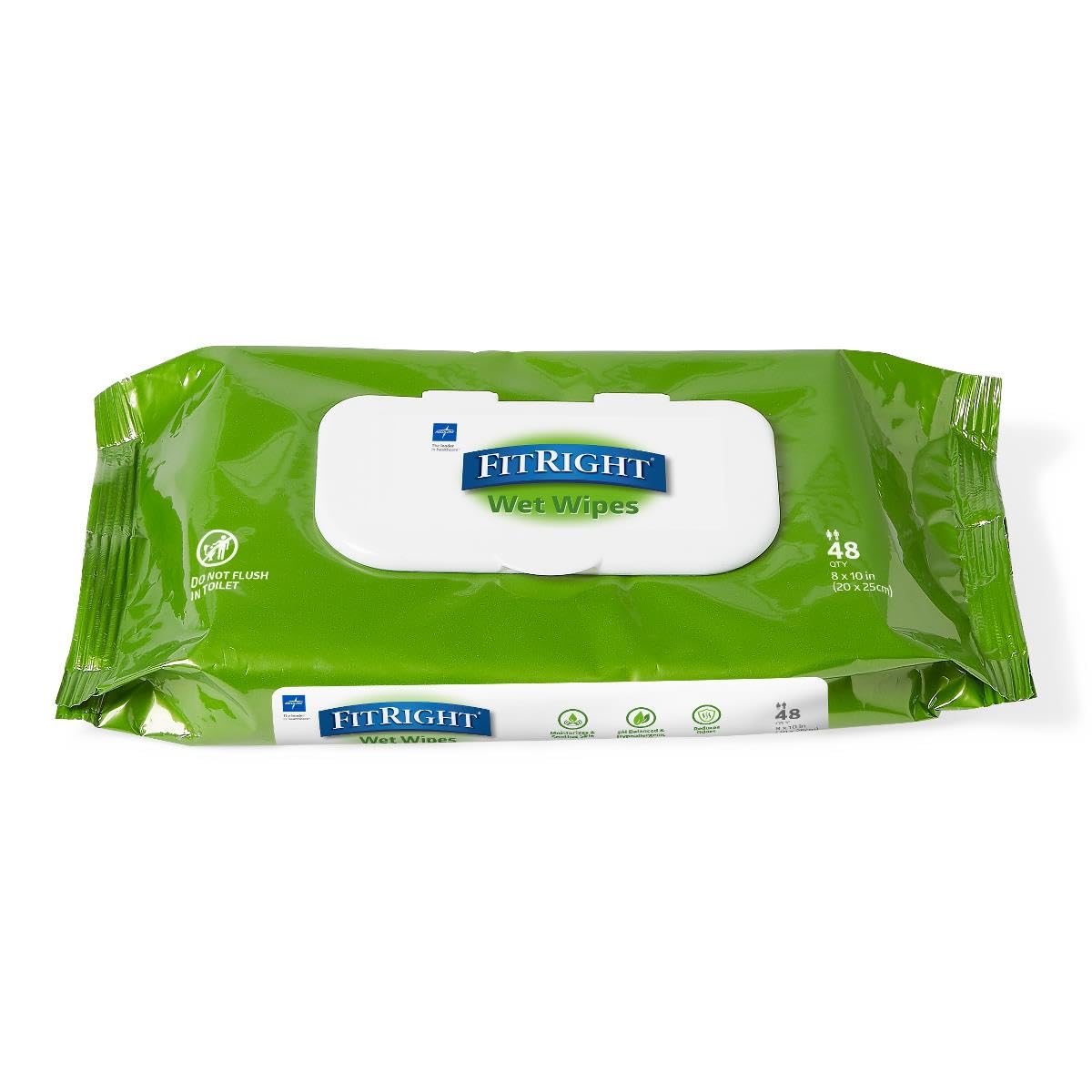 Medline FitRight primer plano de la textura spunlace resistente y suave al tacto
