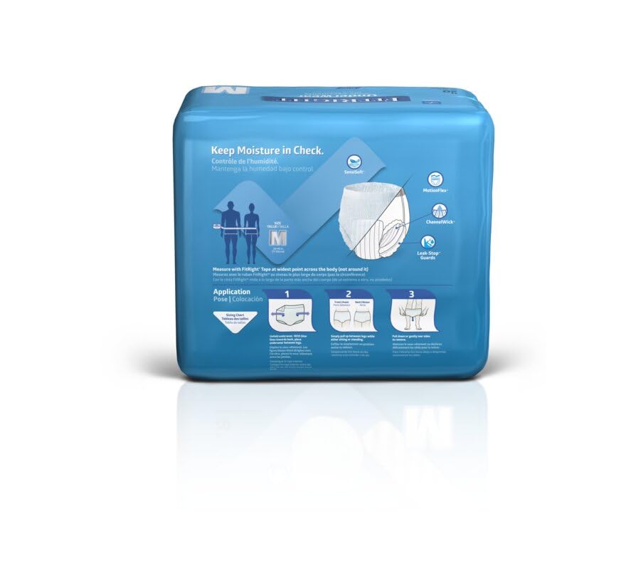 Medline FitRight Ultra corte del núcleo absorbente mostrando capacidad y seguridad