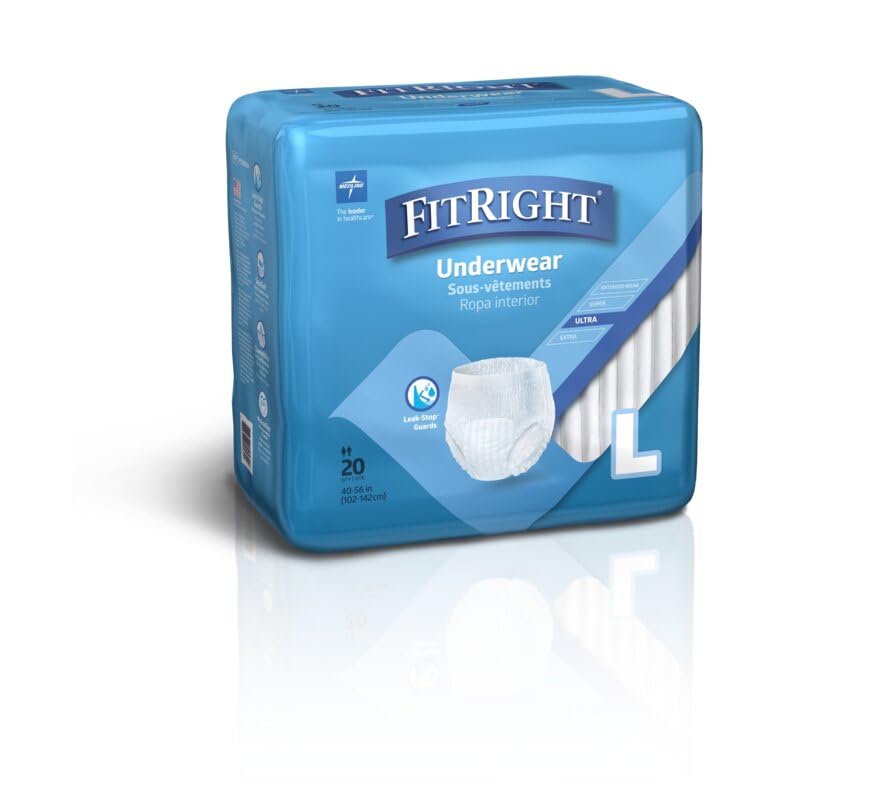 Medline FitRight Ultra puesto por modelo adulto, evidencia discreción y movilidad
