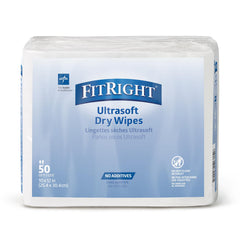 Medline paquete frontal Ultrasoft mostrando formato de 50 toallitas y beneficio práctico
