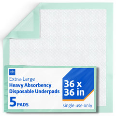 Medline empaque frontal protector 36x36 mostrando tamaño y cantidad, protección clara