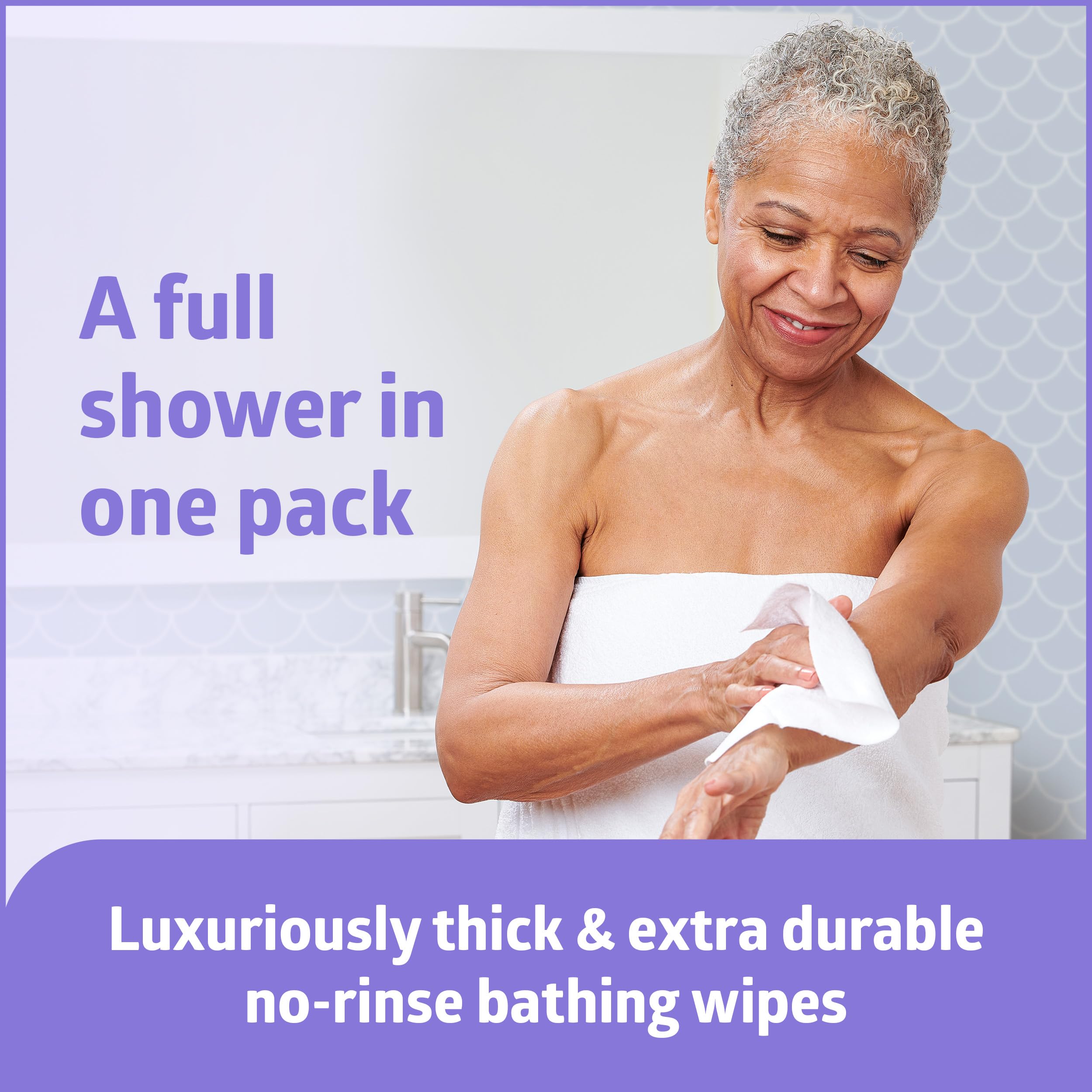 Medline ReadyBath LUXE textura de la toallita extra gruesa que ofrece mayor resistencia y limpieza profunda