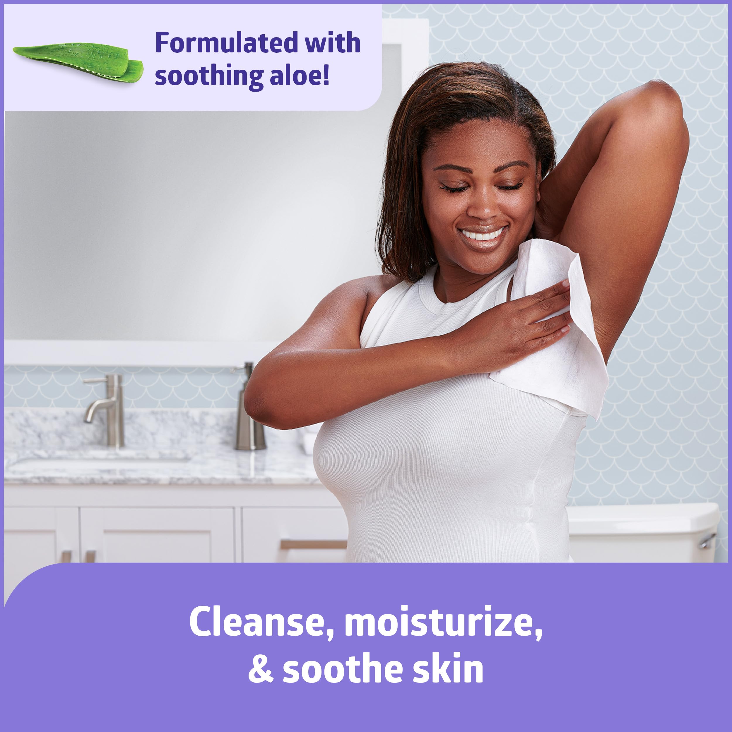Medline ReadyBath primer plano de textura y grosor para limpieza eficaz y suave en piel sensible