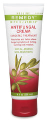 Medline Remedy crema frontal tubo blanco mostrando etiqueta y tamaño práctico