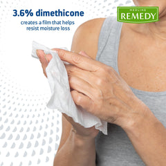 Medline Remedy sobre individual abierto mostrando toallita y portabilidad