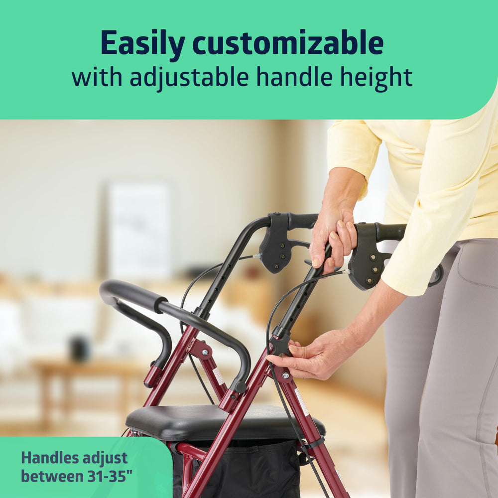Medline rollator plegado compacto fácil de guardar y transportar