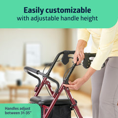 Medline rollator plegado compacto fácil de guardar y transportar