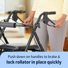 Medline rollator uso en exterior ofreciendo apoyo estable en paseos diarios