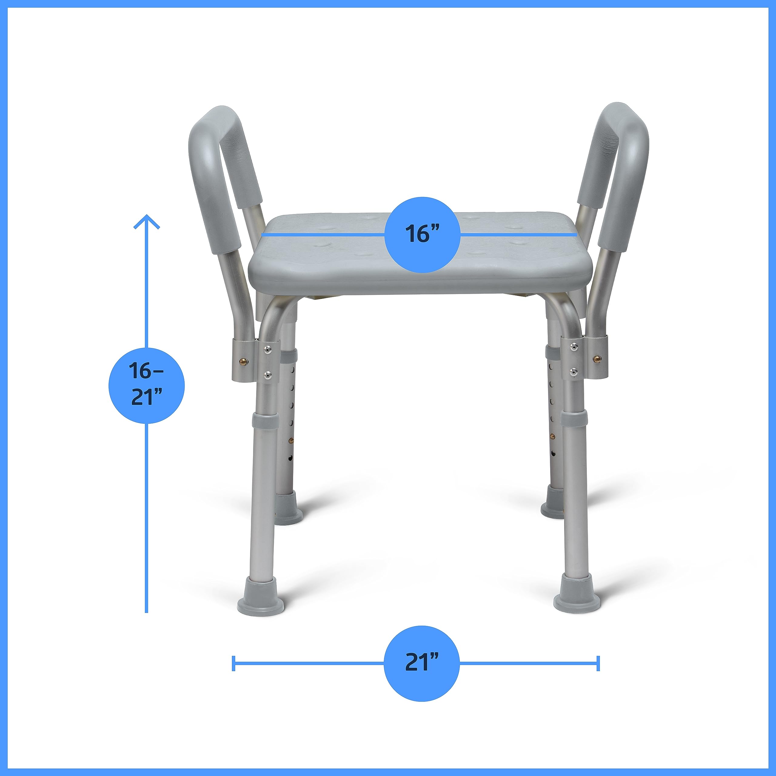 Medline brazos acolchados en primer plano para mayor confort