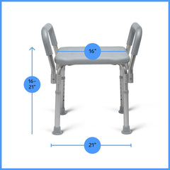 Medline brazos acolchados en primer plano para mayor confort