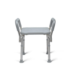 Medline silla de ducha frontal mostrando estabilidad y diseño