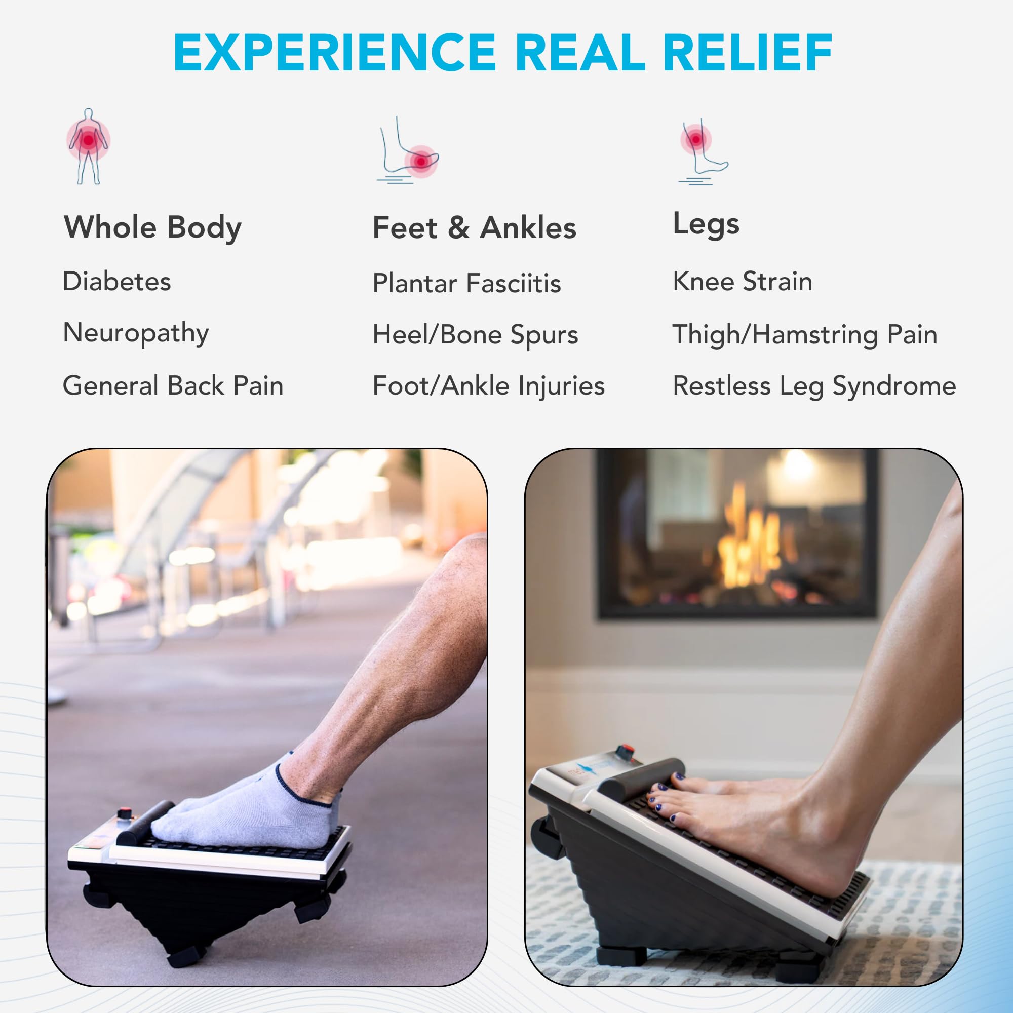 MedMassager en uso en sala, comodidad en casa y relajación diaria