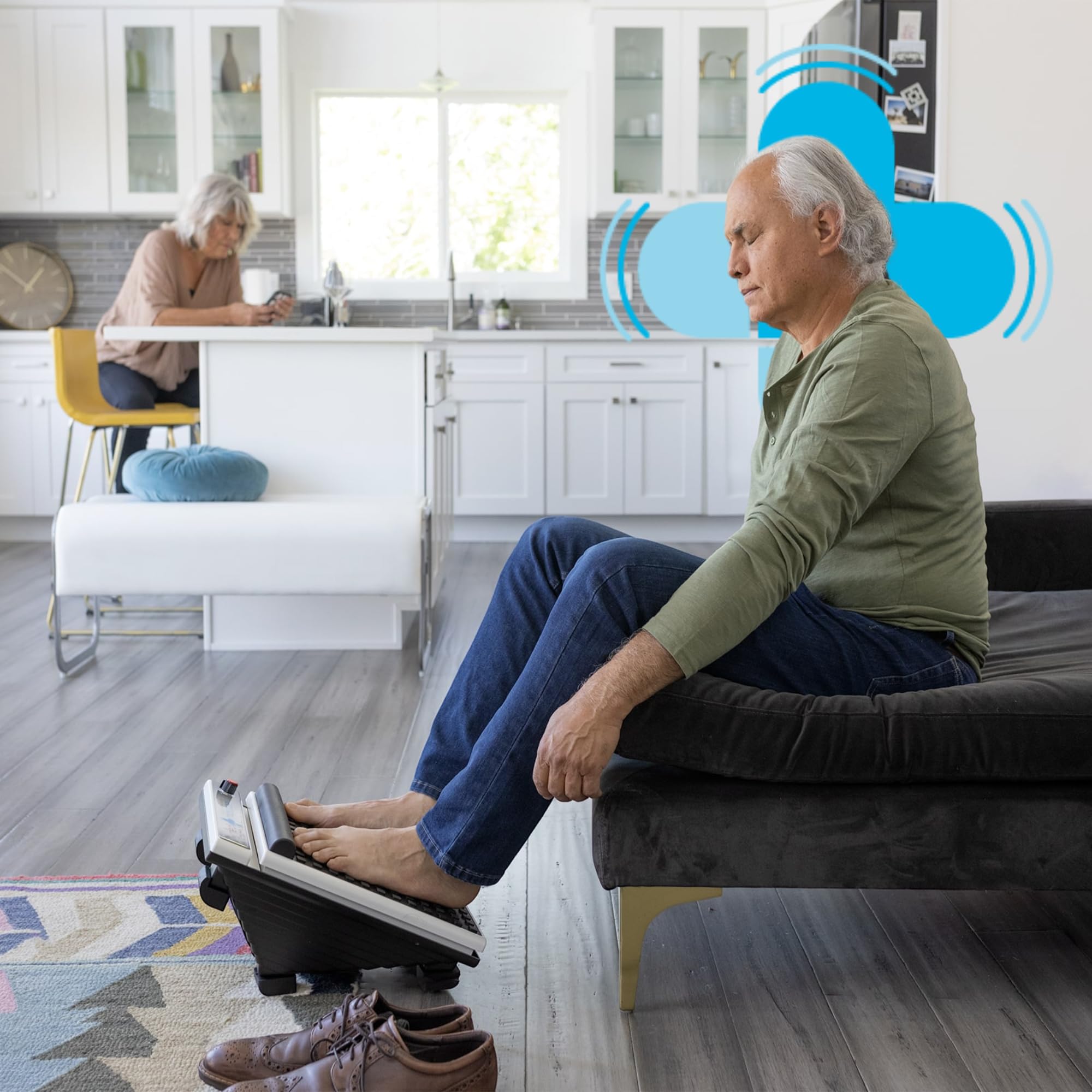 MedMassager etiqueta y cable, montaje simple y almacenamiento ordenado