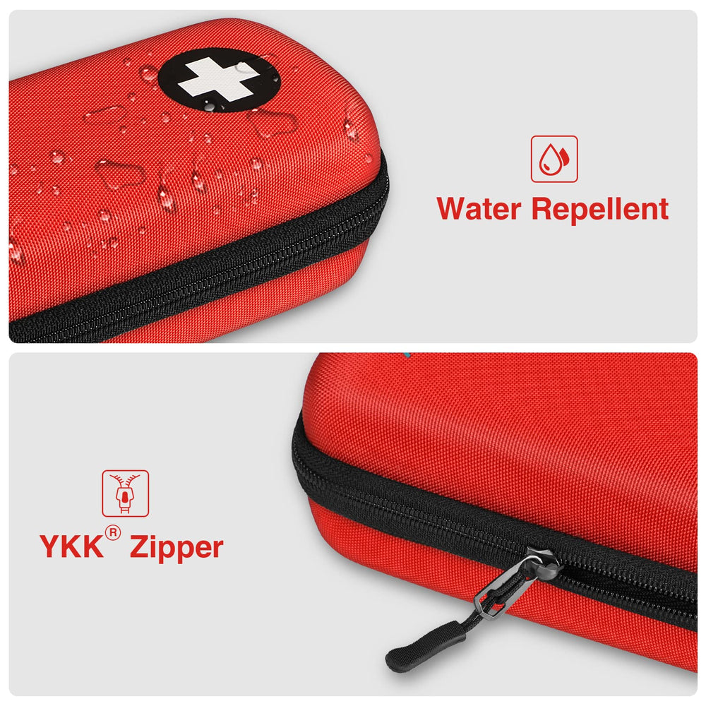 MEDMAX estuche colgado en mochila para acceso rápido en viajes