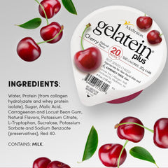 Medtrition Gelatein Plus Cherry porción servida demostrando consistencia segura