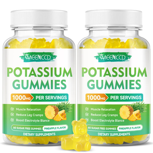 Gomitas MEENCCD citrato de potasio envase 120, apoyo al equilibrio electrolítico diario.