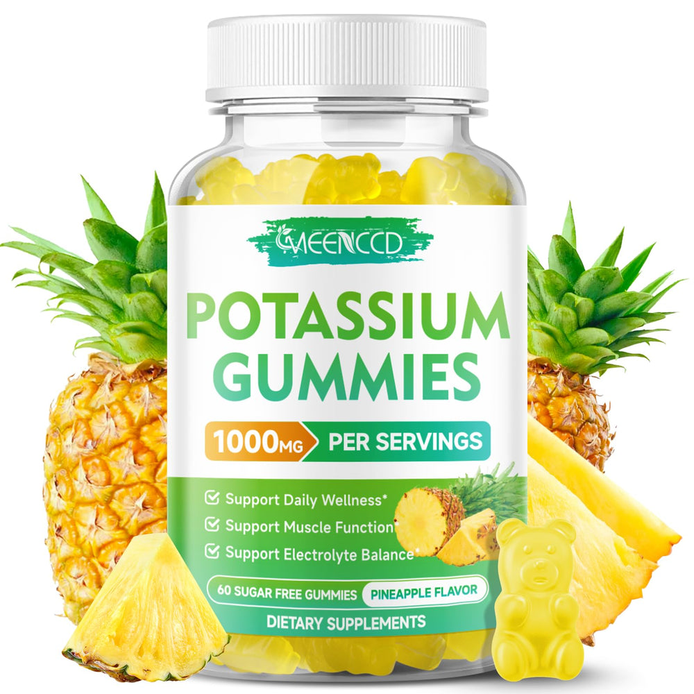 MEENCCD envase frontal de Potassium Citrate 1000mg, presentación clara y beneficio de potencia