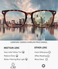 MEETSUN gafas en uso por persona frente a portátil reduce fatiga