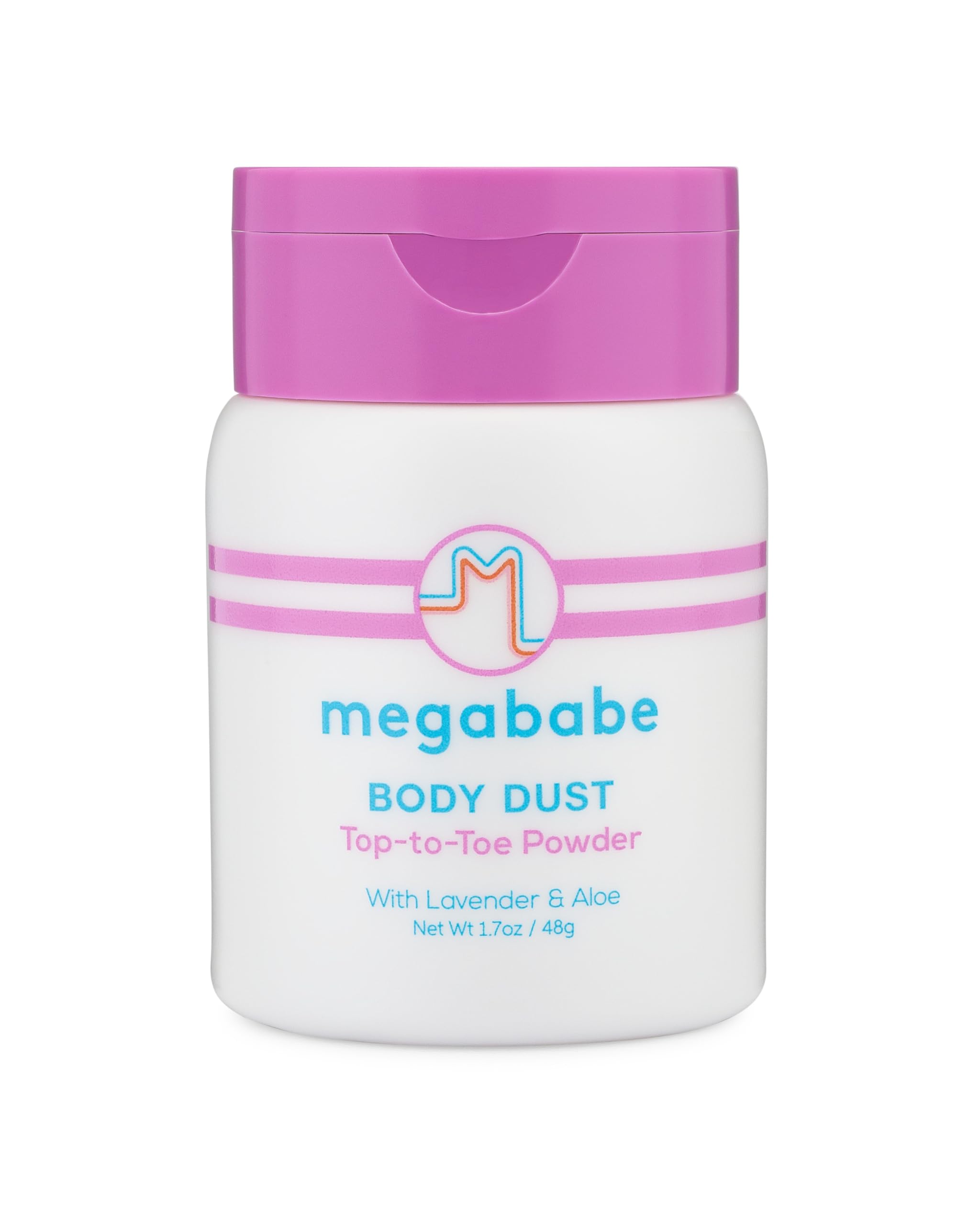 Megababe frente del envase mini que muestra portabilidad y frescura