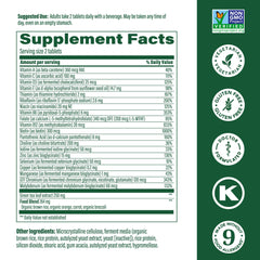 Bottle side displays vitamin D3 1000 IU and key nutrients