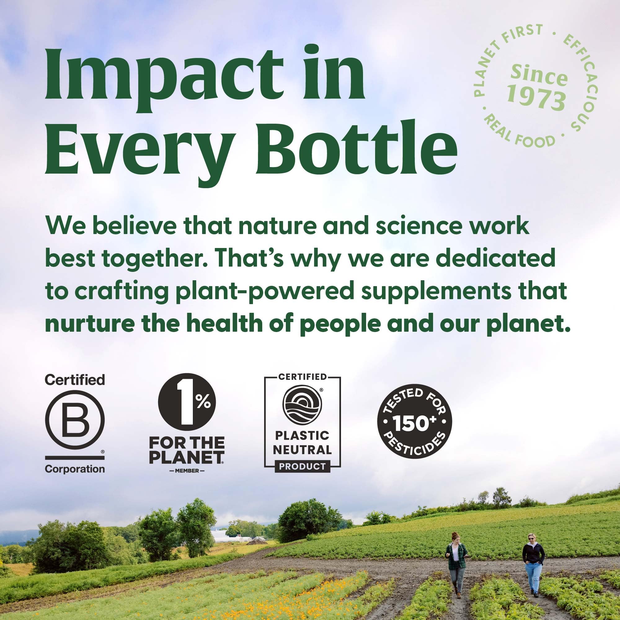 Kosher certification symbol on MegaFood bottle