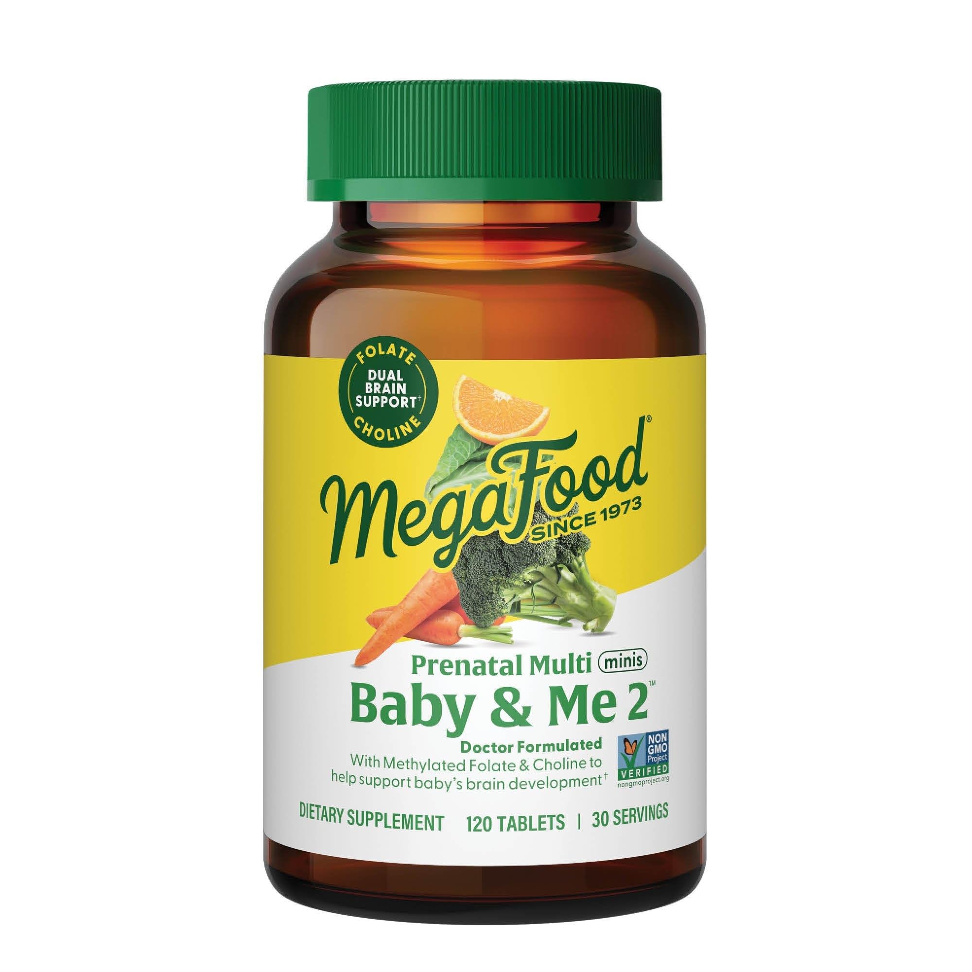 MegaFood envase frontal mostrando nombre claro y beneficios visibles