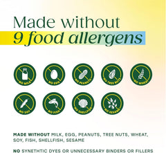 MegaFood lista de ingredientes enfatizando vitaminas y hierro bisglicinato
