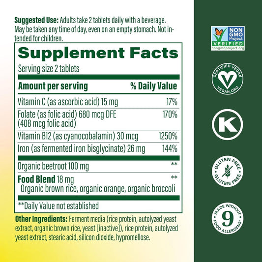 MegaFood etiqueta trasera con información de ingredientes y pruebas