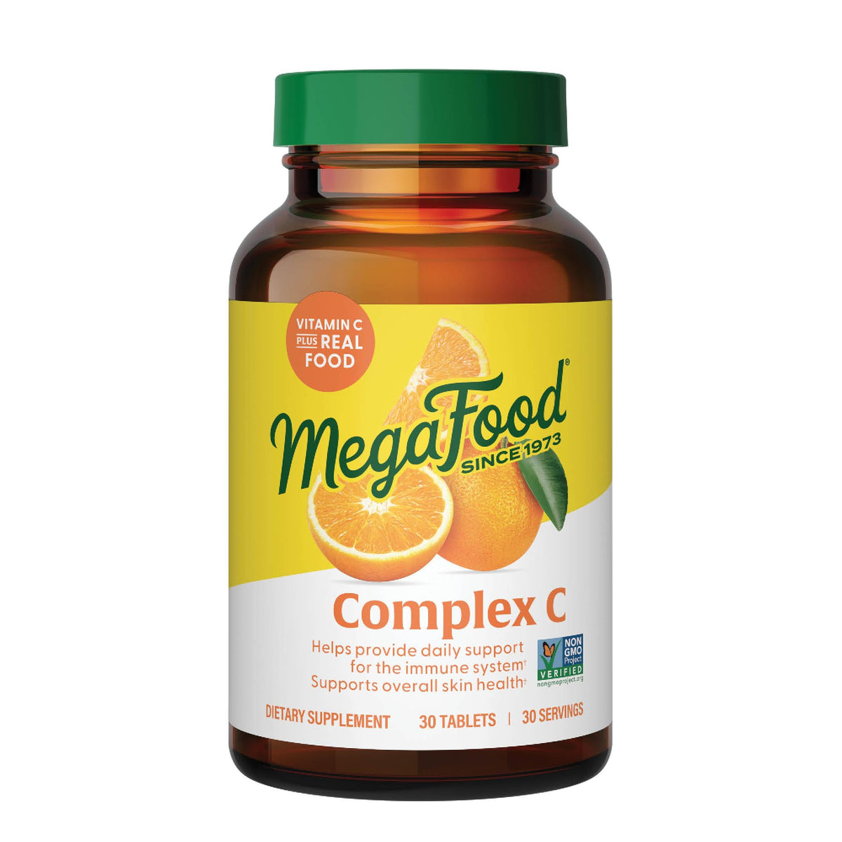 MegaFood frasco Complex C frente del empaque mostrando diseño claro y beneficios