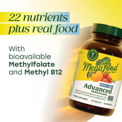 MegaFood etiqueta nutricional en primer plano indicando formas biodisponibles