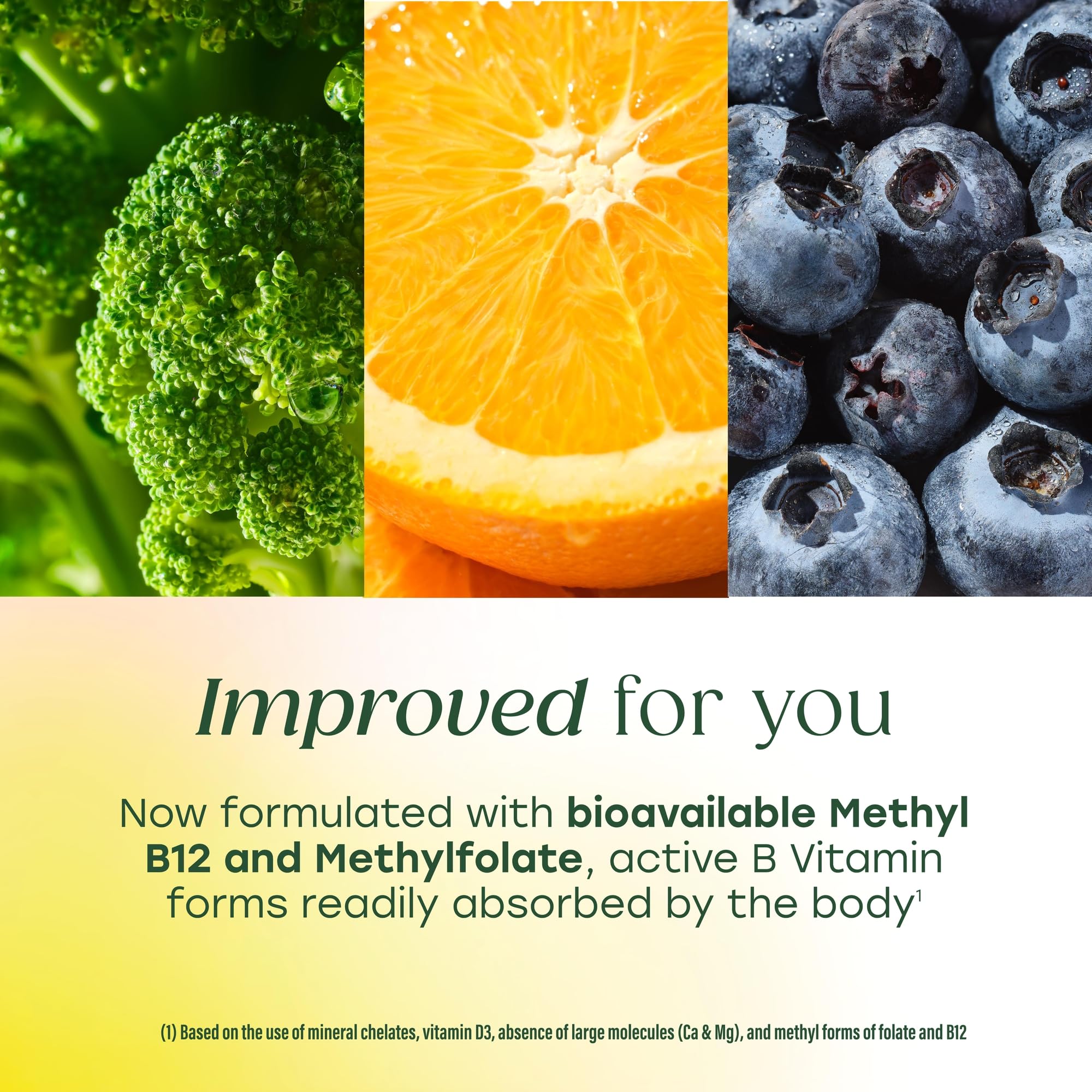 MegaFood etiqueta nutricional con lista de 21 nutrientes visible