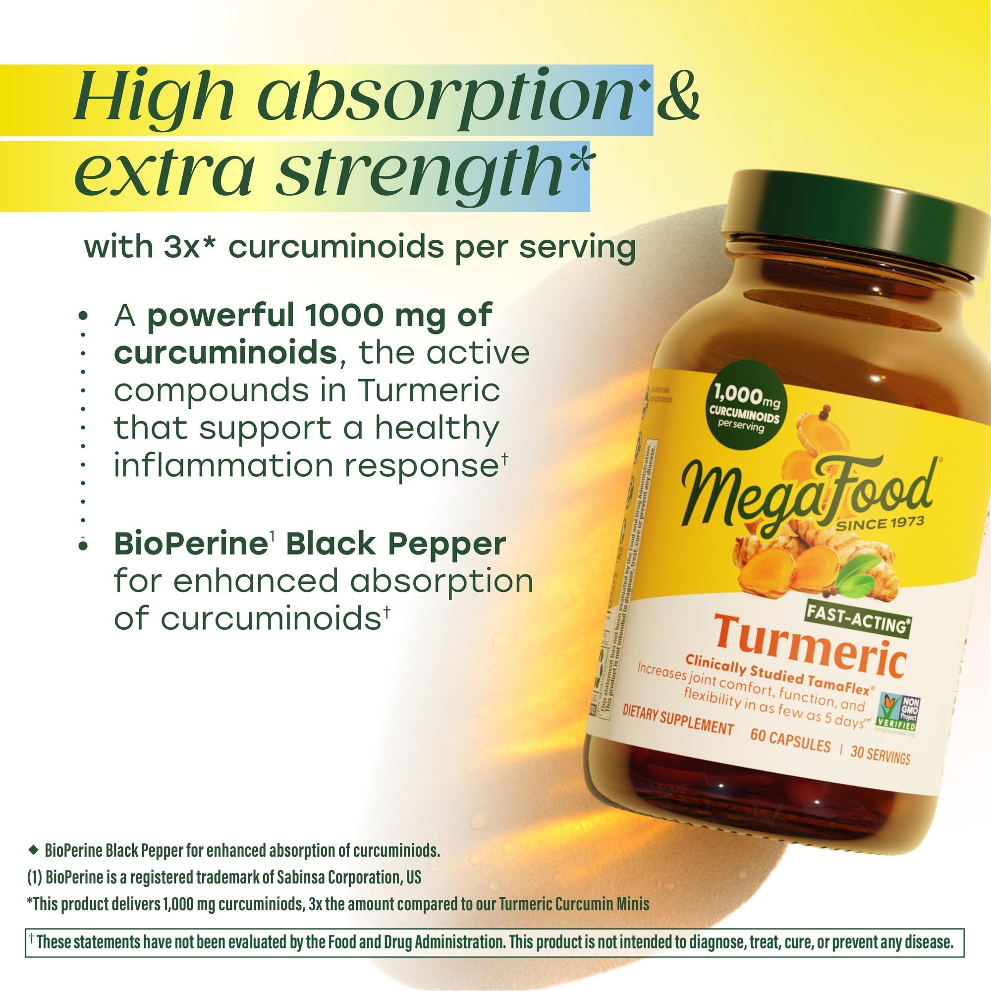 MegaFood etiqueta nutricional en primer plano con información clara