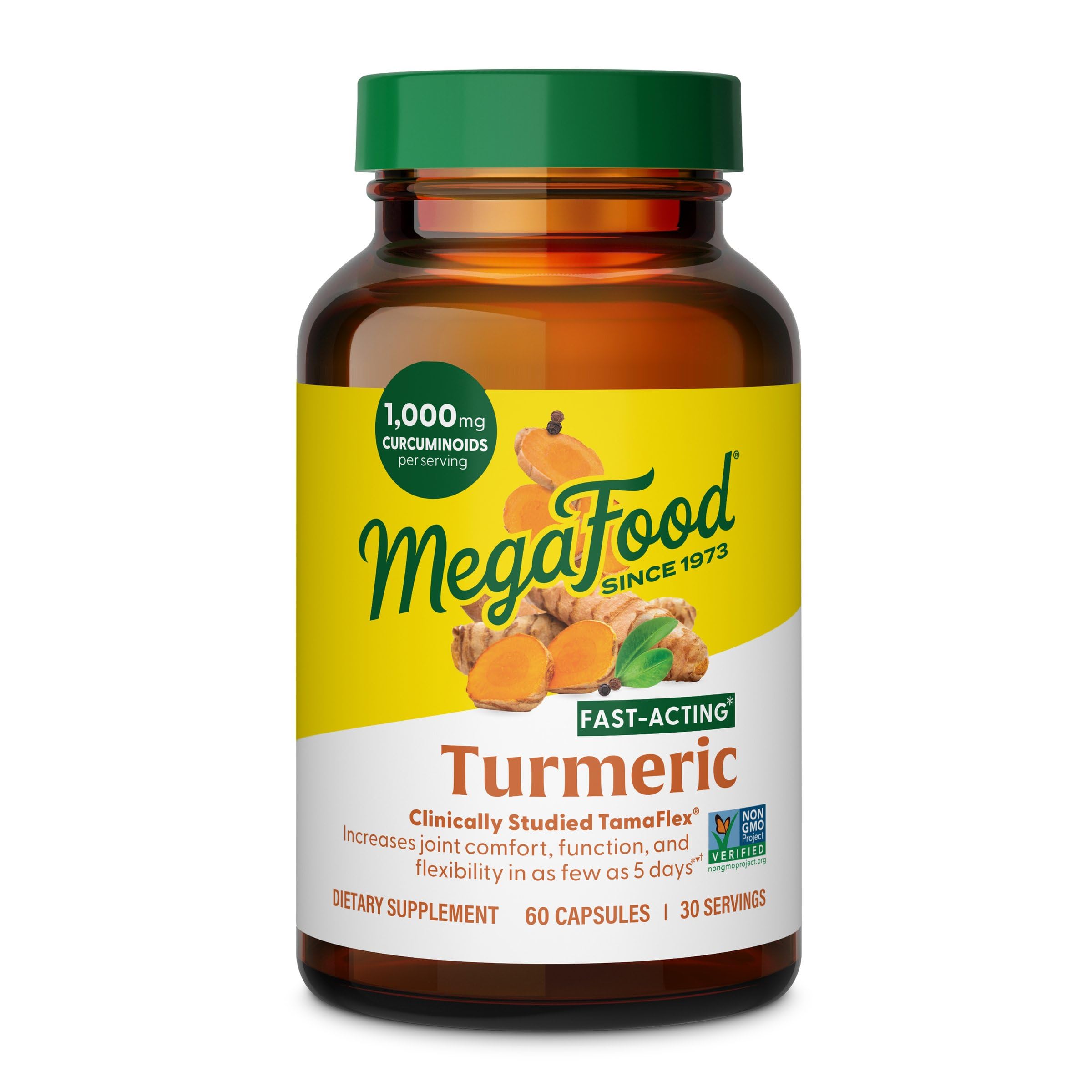 MegaFood frasco frontal mostrando etiqueta y beneficios claramente