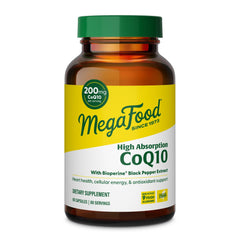 MegaFood frasco frontal mostrando etiqueta y beneficio de alta absorción