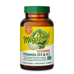 MegaFood frente del empaque mostrando dosis y 60 mini cápsulas para uso diario