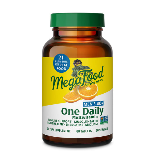MegaFood frente del empaque mostrando 60 tabletas y marca