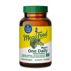 MegaFood frente del empaque mostrando 60 tabletas y beneficios visibles