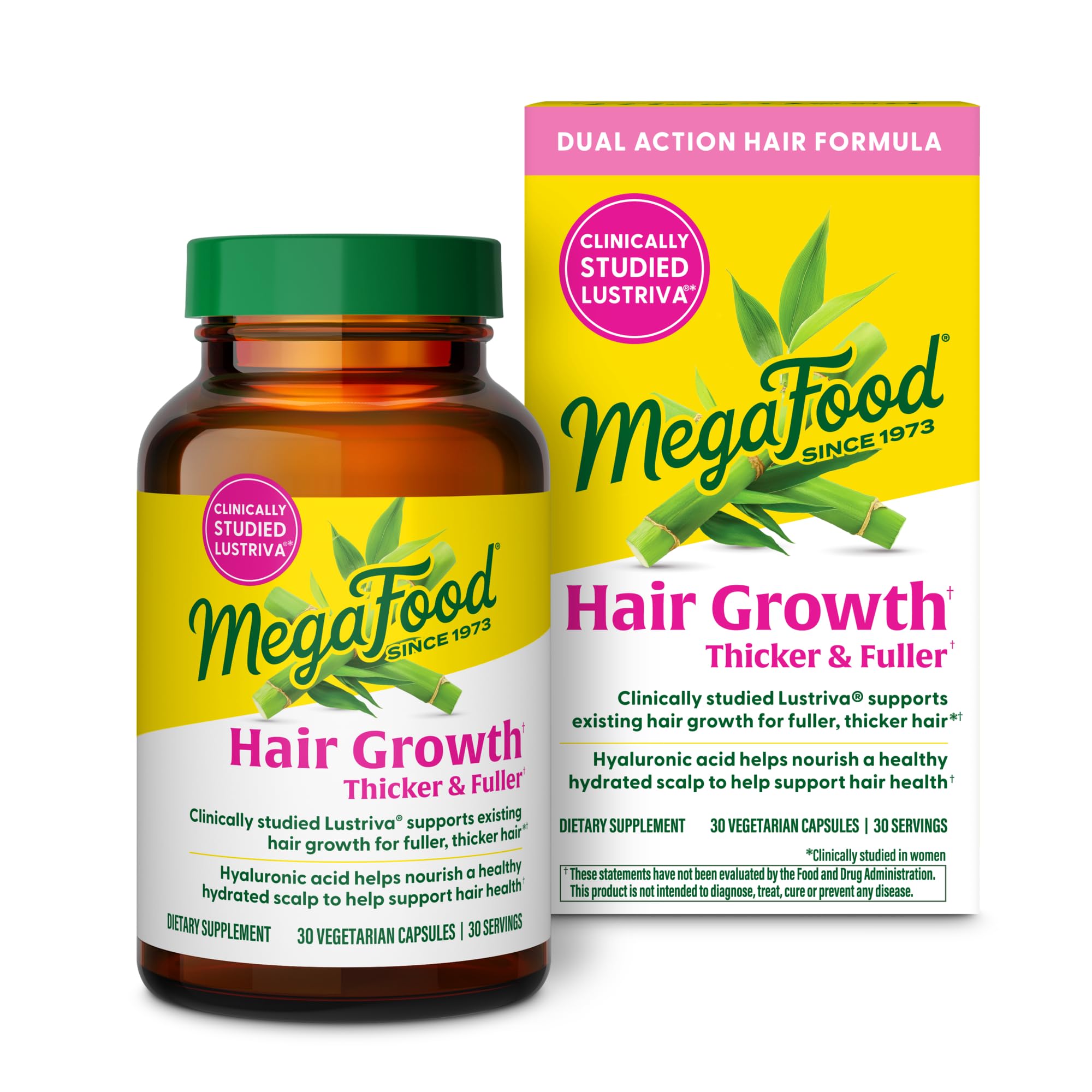 MegaFood envase frontal mostrando diseño y tamaño, transmite confianza