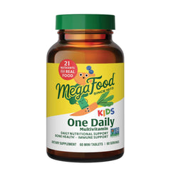 MegaFood frasco frontal mostrando el envase y beneficios claros