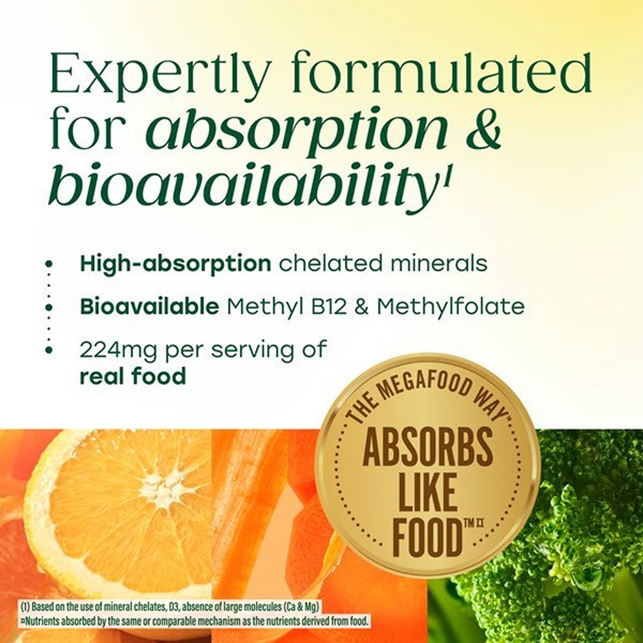 MegaFood alimentos reales que respaldan nutrientes y biodisponibilidad